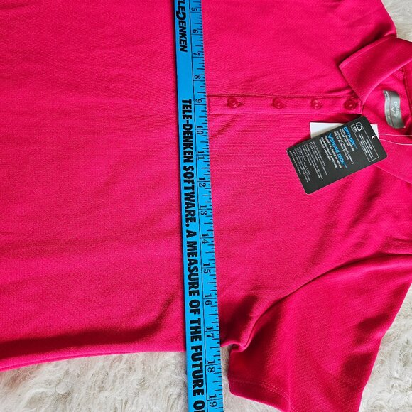 Callaway Women's Swing Tech Opti-Dry Hot Pink Short Sleeve Polo Shirt - Picture 4 of 10
